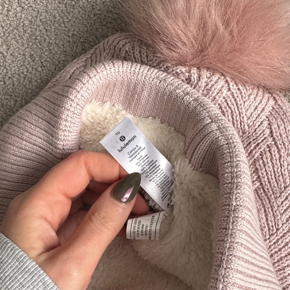 Lululemon Pink Sherpa Knit Beanie with Pom Pom - Picture 6 of 6